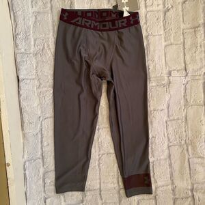 Under armour New youth L heatgear fitted pull on leggings grey & purple